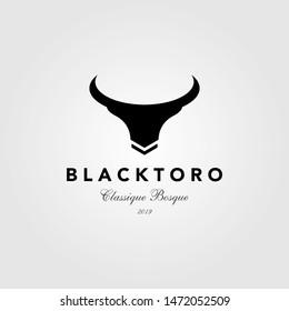 vintage back toro bull logo vector designs