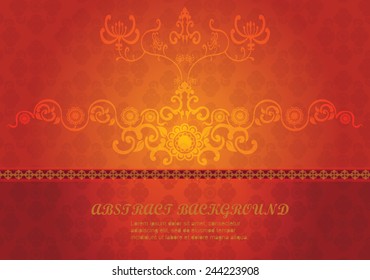 vintage backgrond abstract vector illustration orange and red tone