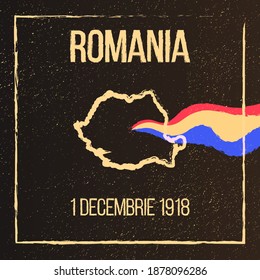 Vintage background about romanian union day. Ancient and old photo effect about 1st of december 1918 - the national day of Romania.