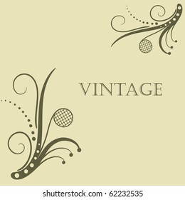Vintage background with abstract flowers and place for text
