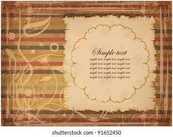 Vintage background with abstract pattern and floral ornament