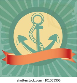 Vintage background with anchor
