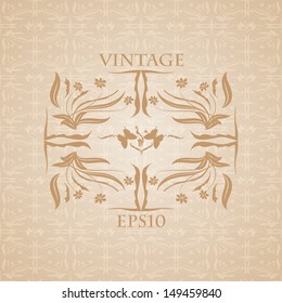 Vintage background, antique floral pattern 