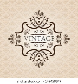 Vintage background, antique floral pattern 