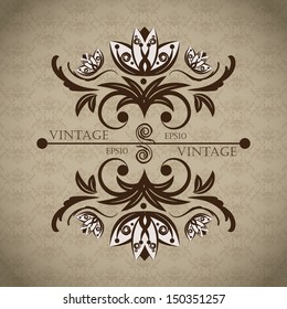 Vintage background, antique floral pattern 