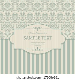 Vintage background, antique greeting card, invitation with victorian ornaments and vintage frame, beautiful, luxury postcard 