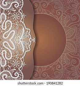 Vintage background, antique greeting card design, invitation with lace and hearts ornaments, beautiful, luxury postcard, ornate page cover, ornamental pattern template for design, hand drawn artwork 