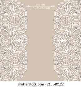 Vintage background, antique greeting card, invitation with lace pattern, beautiful luxury postcard, ornate page cover, ornamental pattern template for design