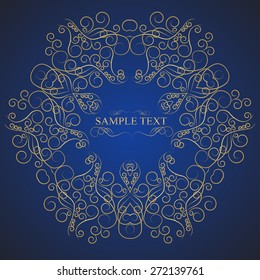 Vintage background, antique, victorian gold ornament, baroque frame, beautiful old paper, card, ornate cover page, label; floral luxury ornamental pattern template for design. EPS 10