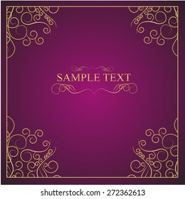 Vintage background, antique, victorian gold ornament, baroque frame, beautiful old paper, card, ornate cover page, label; floral luxury ornamental pattern template for design. EPS 10