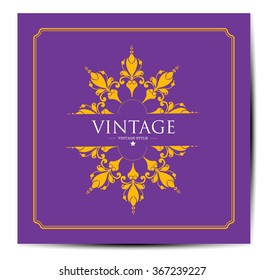 Vintage background, antique, victorian ornament, frame, card, ornate cover page, label; floral luxury ornamental pattern template for design