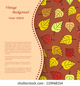 Vintage background with autumn leafs. Vector eps10 illustration