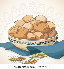 Vintage background with bakery