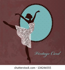 Vintage background with ballet dancer