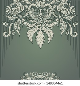 Vintage background baroque pattern for card, invitation, greeting