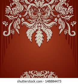 Vintage background baroque pattern for card, invitation, greeting 
