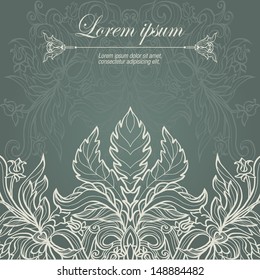 Vintage background baroque pattern for card, invitation, greeting