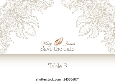 Vintage background baroque pattern for wedding card or invitation