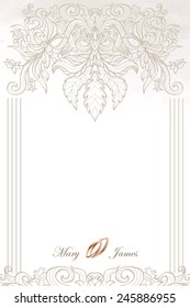 Vintage background baroque pattern for wedding card or invitation
