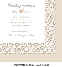 Vintage background baroque pattern for wedding card or invitation