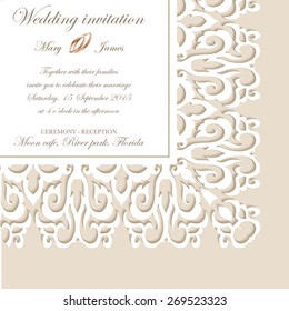Vintage background baroque pattern for wedding card or invitation