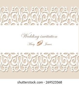 Vintage background baroque pattern for wedding card or invitation