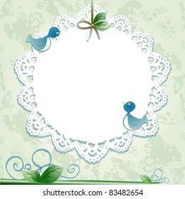 Vintage background with birds, vector