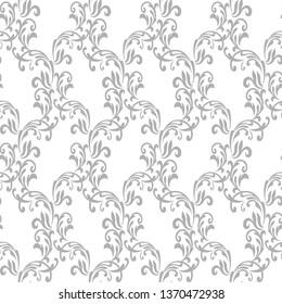 Vintage background in black and white. Abstract texture for wallpaper design, textile, fabric .Seamless vector in classic flower graphic