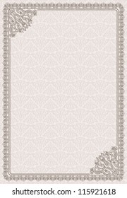 Vintage background. Vintage blank with frame and elements for text