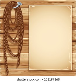 Vintage background with blank page and  hemp rope