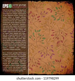 Vintage background with branches. Place for your text