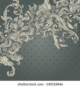 Vintage background brown baroque pattern