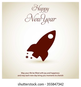 Vintage Background with brown Space Shuttle icon happy new year label typography poster template - 2016 Happy New Year wallpaper Background
