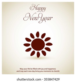 Vintage Background with brown Sun icon happy new year label typography poster template - 2016 Happy New Year wallpaper Background