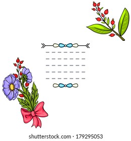 Vintage background with cartoon flowers