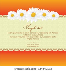 Vintage background with chamomile