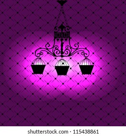 Vintage background with chandelier vector illustration