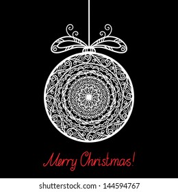 Vintage background with Christmas ball - vector