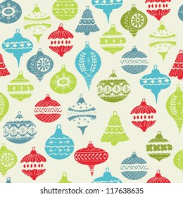 Vintage Background with Christmas Tree Balls. For design and scrapbook in vector