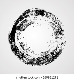 Vintage Background.  Circle Brush Stroke . Grunge Shape .