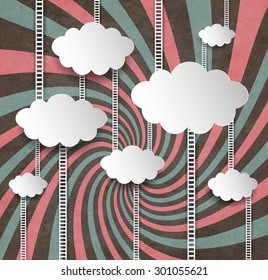 Vintage Background With Clouds 