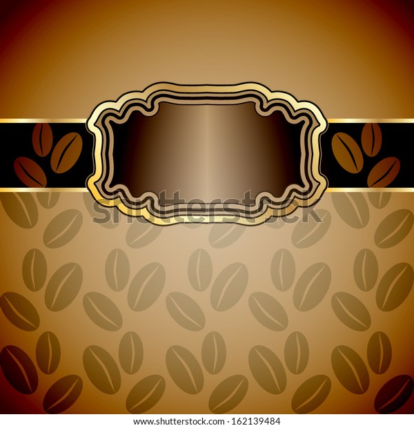 Vintage background with coffee beans.
Vector illustration.