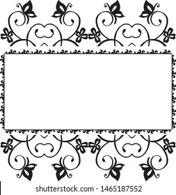 Vintage background with color black and white, with beautiful floral frame, ornate of cards. Vector
