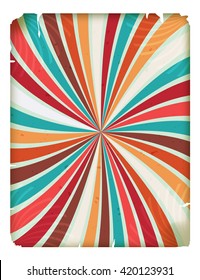 Vintage background with colored rays. Retro circus background with grunge. Element circus poster. Vector blank header for flyers, announcements, advertisements, posters. Stock vector