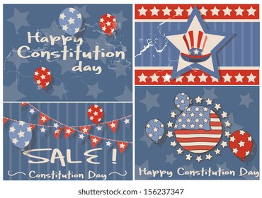 Vintage background - Constitution Day Vector Illustration