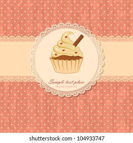 Vintage background with cupcake