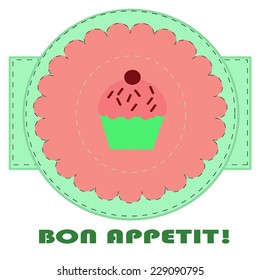 Vintage background with cupcake