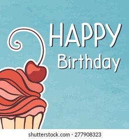 Vintage background with cupcake