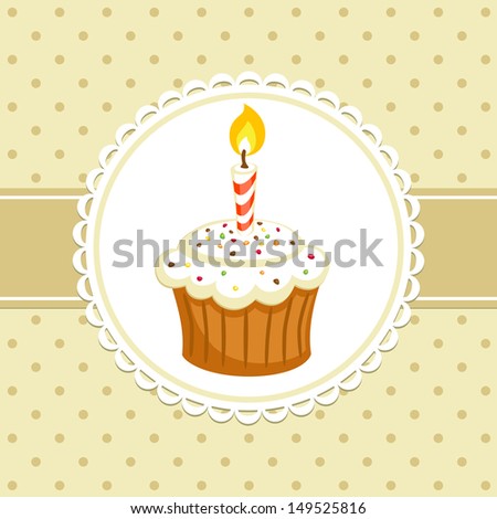 vintage background cupcake candle