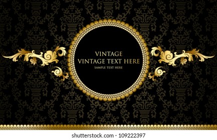 Vintage background with damask pattern